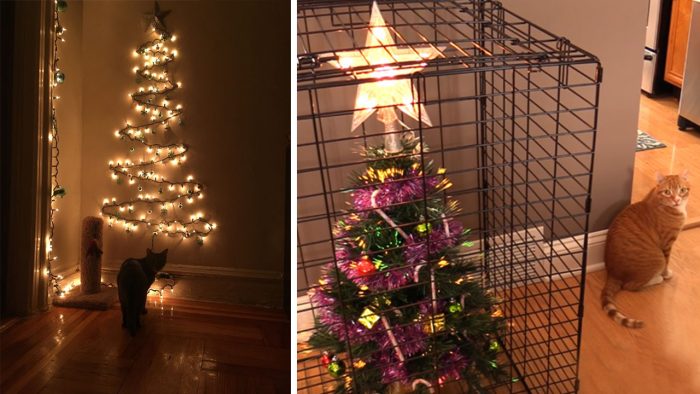 Clever People Who Found A Way To Protect Their Christmas Trees From Mischievous Cats